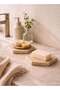 Set of 4 Natural Travertine Stone Hexagon Coasters, 10x10cm - 3
