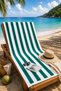 Beach Towel 160 X 80 cm (±5 cm) Striped Green Sea, Bath, Sauna, Sports and Travel Towel - 3