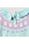 Bunny Print Romper with Long Sleeves and Ruffle - 5