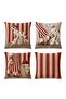 Traveling Dogs Patterned 4-Piece Throw Pillow Cover Set - 3