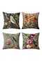 Birds on the Branch Patterned Set of 4 Throw Pillow Covers - 3