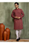 Mens All-Over Printed Cotton Kurta Set