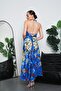 Women's Halter Neck Detailed Backless Slit Long Oversize Dress 260680-260681-260682 - 5