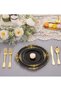 Boxwoods 125 Pcs Black and Gold Premium Quality Disposable Dinnerware Set Heavy Duty Plates Golden Cutlery For Birthday Wedding Eid And Iftar Dinner Party holiday celebrations Suitable for 25 Guests - 5