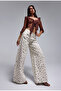 Women's Off-White Polka Dot P1-7S6-101 Palazzo Fit Denim Jean - 3