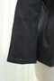 Tie-Waist Slit Combed Cotton Tunic - Black - 7