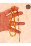 Yellow Moire Silver Tasseled Capsule Cut Crimped Amber Prayer Beads 201025683 - 4