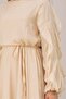 Simay Dress with Ruffle Detail on the Sleeves-Beige - 3