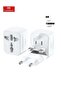 Universal Plug Adapter Combo 3PCS LC15 White – International Travel Power Adapter, Multi-Plug Converter for UK/US/EU/AU Sockets, Compact Portable Charger, Safe & Reliable