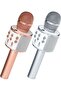 2-Pack Wireless Bluetooth Karaoke Microphones - Portable Handheld Mics with Built-In Speaker (Rose Gold & Silver)