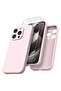Compatible with iPhone 15 Pro Max Case Shockproof with 2pcs Screen Protectors, Waterproof Liquid Silicone Rubber Full Cover Protective Case for iPhone 15 Pro Max 6.7 inch-Pale Rosette