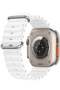 Ocean Band Compatible with Apple Watch Ultra 49mm 45mm 44mm 42mm, Silicone Sports Band, White - 2