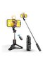 Selfie Stick,Extendable Selfie Stick Tripod, With wireless remote control and fill light, Compact Size & Lightweight with All Cell Phone