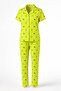 Children's Yellow Patterned Short Sleeve Buttoned Pajama Set – Soft Textured Comfortable Home Wear - 3