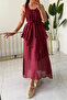 Linen, Scarf, Strap Dress and Blouse Set 51400 - 5