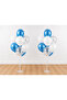 Transparent White Chrome Blue Silver Sequin 14 Balloons 7 Balloon Stand 2 Pieces
