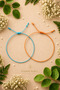 2-Piece Turquoise Orange Macrame Rope Bracelet Adjustable Unisex Lucky Bracelet - 4