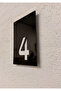 Uptab Series - Glossy Black Plexiglass Door Number Apartment Number, Hotel, Apartment Number Self-Adhesive with Elevator Number 14X10 cm - 6