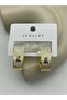 26Vpk07 - Baget Stone U Plate Earrings - 2