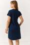 Women's Short Sleeve Crew Neck Midi Dress Navy Blue - 4