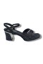 508-26 Shiny Satin Cross Strap Thick Heel Women's Sandals - 2