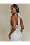 White Midi Length Stylish Event Dress - 4