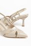 Terra Women's Beige Patent Leather Buckle Detailed Thin Heeled Casual Shoes - 3