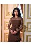 Imported Crepe Lace Fabric, Ruffle and Buckle Detailed, Slit and Lined, Special Design Maxi Dress - 3