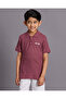 Boys Burgundy Printed Polo Shirt