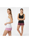 Women's Cotton Ornamental Lace 2 Sets 4 Pieces Thick Strap Undershirt and Shorts 2-Piece Set Bb2343