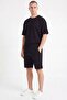 Men's Crew Neck Cotton Side Pocket Slit Comfort Shorts Set - 2