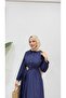 Women's Buttoned Buckle Belt Detailed Hijab Dress - 5