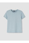 Two Mt Shop Quality Lcw Everyday Blue Diver Fabric Plain Standard & Regular Short Sleeve Women's T-Shirt - 5