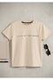 New Season Logo Detailed Beige Tshirt