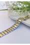 Vip Gold & Silver Zircon Steel Bracelet with Gold Stripes