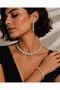 Zircon Stone Necklace, Earrings, Bracelet Set Silver Color - 3