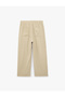 Viscose Pleated Fabric Trousers with Elastic Waist and Pockets - 4