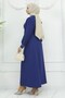 Pleated Slit Suit Indigo 19239 - 4