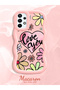 Samsung Galaxy A73 Compatible Case Camera Protector Pink Silicone Couple Phone Case Floral Pattern - 2