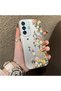 Samsung Galaxy M15 Compatible Silicone Edge Hard Back Case Couple Phone Case with Floral Pattern - 3