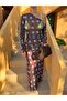 One-Shoulder Slit Polka Dot Maxi Solana Dress Brown - 4