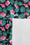 Tropical Floral Black Single Pique Set - Botanical Leaves Pink Turquoise 160X220Cm Bedspread - 7