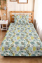 Botanik Leaf Mint Young Room Single Pique Set - Modern Striped Yellow 160X220 cm Bedspread - 6