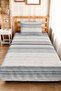 Geometric Striped Gray Young Room Single Pique Set-Bohemian Blue 160X220 cm Quilted Bedspread - 5
