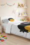 Minimal Cat Yellow Young Room Single Pique Set-Black Modern 160X220Cm Quilted Bedspread - 5