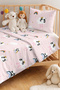 Panda Rainbow Pink Girls' Pique Set-Cloud Star Pastel Baby Room Bedspread-160X220Cm - 2