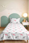 Elephant Themed Pastel Pink Girls' Pique Set - Gray Minimalist Baby Room Bedspread - 160X220 cm - 8