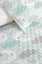 Ay Bulut Boy's Room Single Decorative Pique Set - Pastel Mint 160X220 cm Bedspread - 3