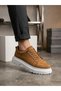 Ba0245 Tan Suede Smart Rubber Lacing High Sole Casual Men's Shoes - 3