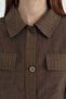 Stripe Detailed Modal Jacket - Brown - 3